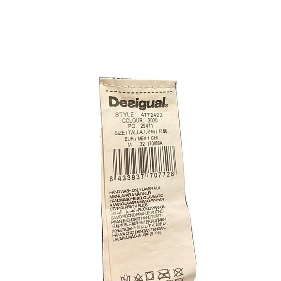 Desigual Abstract Print Long Sleeve Top Brown Multi Women's top Size M - Picture 4 of 4